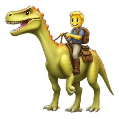 Dinosaure sur un cheval sticker