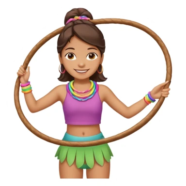 hula hoop at girl one arm sticker