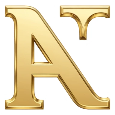 letter N in light gold sticker