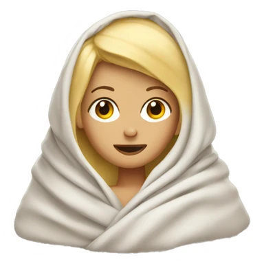 blonde girl wrapped in a blanket sticker