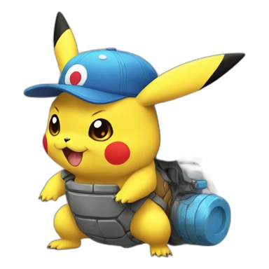 pikachu avec tortank sticker