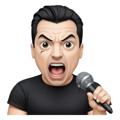 till lindemann, metal musician, screaming with mirophone sticker