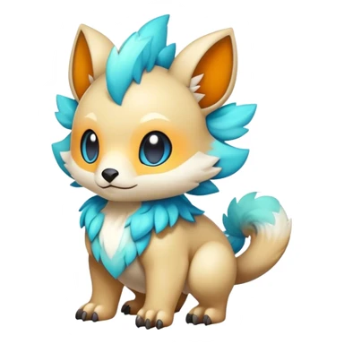 Cute cool colorful fantasy animal hybrid Fakemon full body sticker