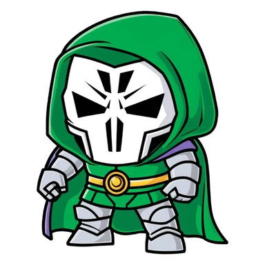 doctor doom metal mask sticker