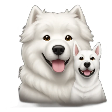 white samoyed and BLACK labrador sticker