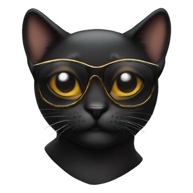 Black female cat with leopar sunglasses  sticker