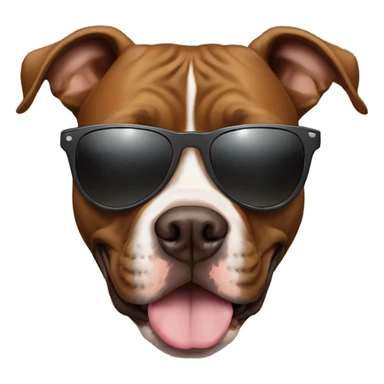 Brown pitbull wearing sunglasses sticker
