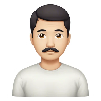deepressed asian man mustache sticker