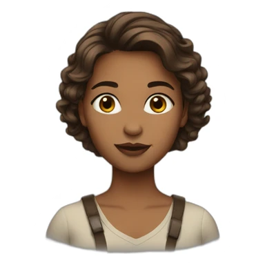 ira girl brown hair sticker