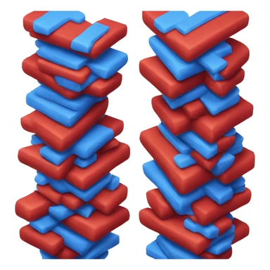 Blue V and red V stacked on top of one another sticker