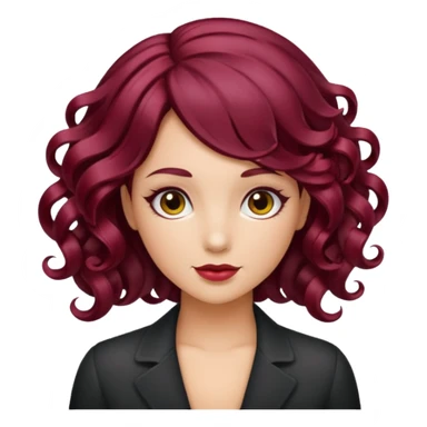 burgundy hair curl sticker