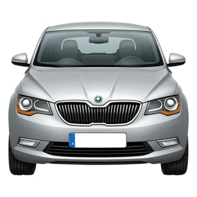 Stribrne Auto škoda sticker