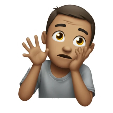 looking up and crying with hands thrown into the air sticker