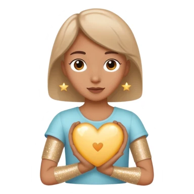 Beige heart with sparkles on the arm sticker