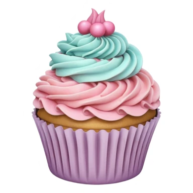 realistic, detailed rococo cupcake sticker