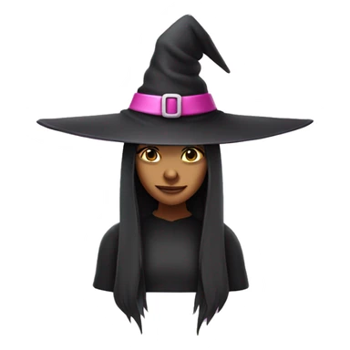 Witch wearing pink witch's hat sticker