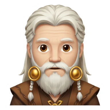 Pan, God of the Wild from Gods and Goddesses with long white hair and beard, brown outfit sticker