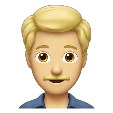 blond man with a moustache sticker