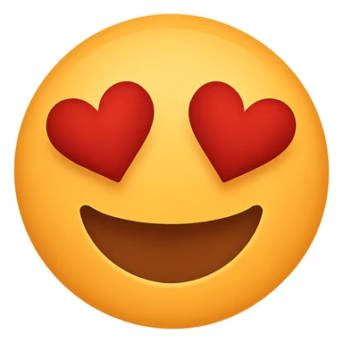 love eyes face emoji, digital illustration, no background sticker