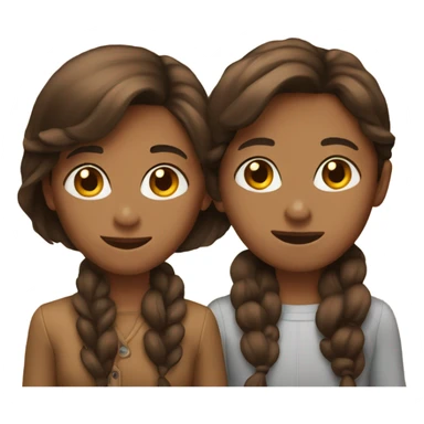 Two brown haired bestfriends sticker