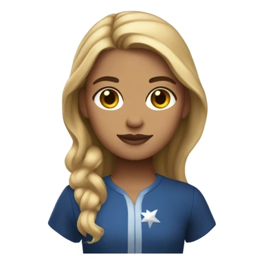 Brown hair with blonde front pieces stargirl with light skin sticker