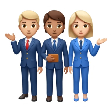 3 isometric 3d render people dressed as realtors dont show legs sticker