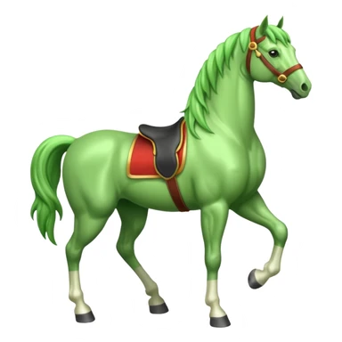 Green horse standing up with two feets  sticker