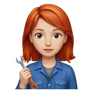 car mechanic, red haired woman sticker