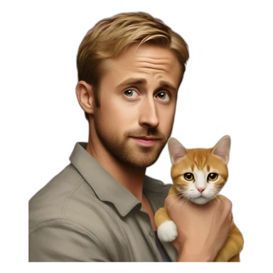 Ryan Gosling with a cat sticker