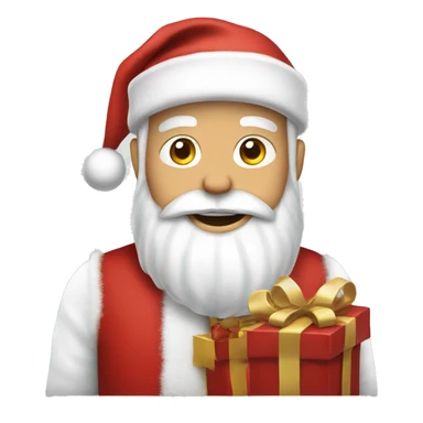 White man Santa Claus with presents sticker