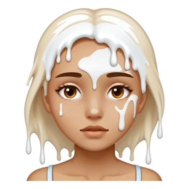 Girl with white paint dripping off her face  sticker