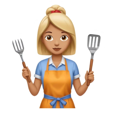 woman grilling bbq sticker