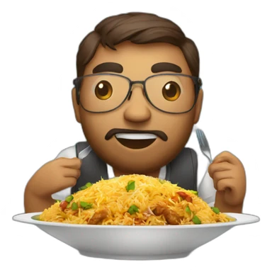 techie coding & eating biryani sticker