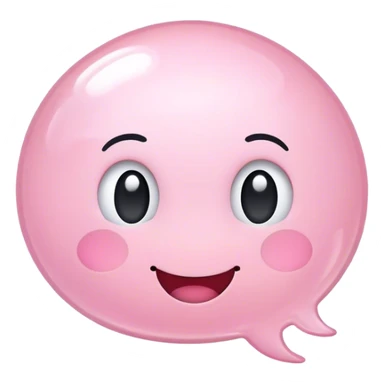 light pink happy thinking bubble sticker