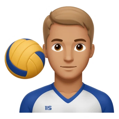 volleyball player, man, Charles Kiraly with volleyball ball sticker
