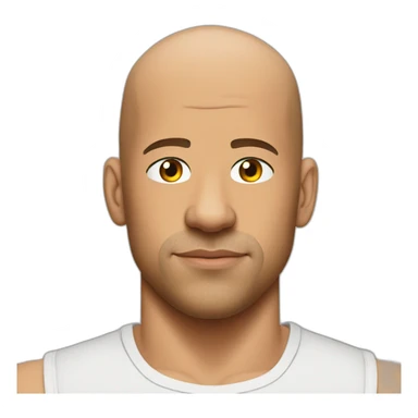 vin diesel serious cartoon wearing henley  sticker