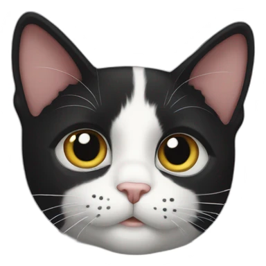 Rescue Tuxedo cat with clipped sticker