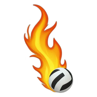 Fire and volleyball sticker