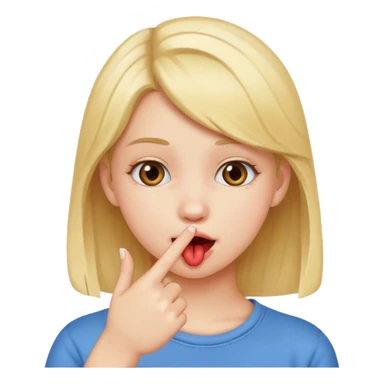 cute teen biting her finger flirtatiously as a sign that she likes someone sticker