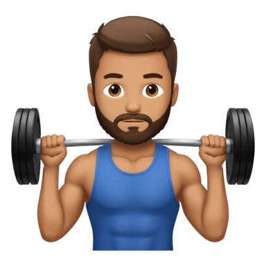 Guy with very short beard lifting weights sticker