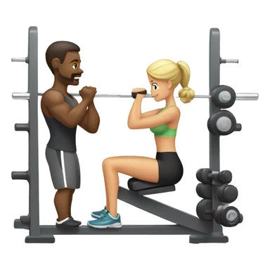 A husband and a wife training in gym togetehr sticker