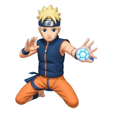Naruto throwing Rasangen sticker