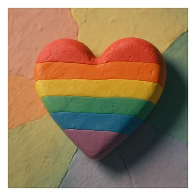 gay pride rainbow heart, soft and squishy look sticker