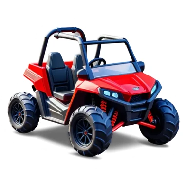 red ride on toy UTV for kids with no roof sticker