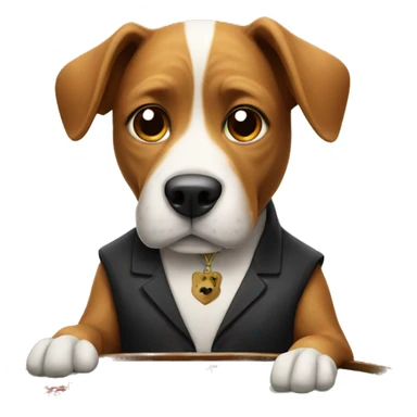 Dog playing poker  sticker