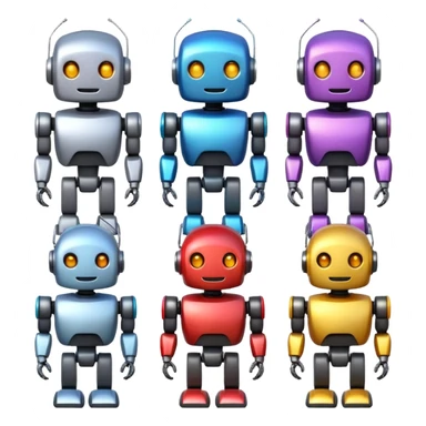 Wholesome cute robots sticker