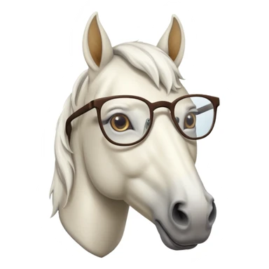 white horse face  with glasse sticker