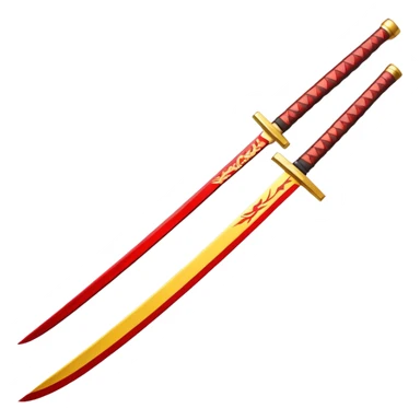 red and yellow katana sticker