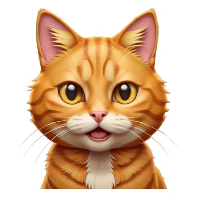 Cinematic Comical Ginger Tabby Cat Portrait Emoji, Head tilted dramatically with an exaggeratedly shocked or offended expression, sleek orange-brown fur with bold tabby stripes, wide amber eyes filled with exaggerated disbelief, Simplified yet hilariously expressive features, highly detailed, glowing with a slightly sassy glow, high shine, dramatic yet playful, stylized with an air of attitude, bright and endearing, soft glowing outline, capturing the essence of a sassy and over-the-top feline, so meme-worthy it feels like it could side-eye its way into internet fame instantly! sticker
