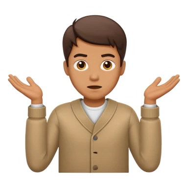 make an emoji of a man shrugging with his 2 hands sticker